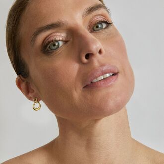 Jomo Oorbellen afgewerkt in 18 Kts Geelgoud - One Size