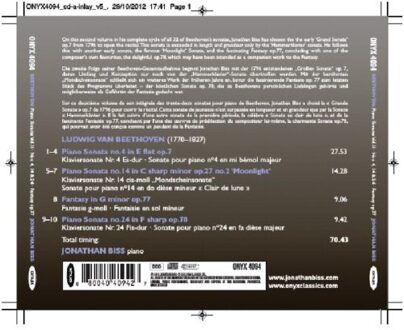 Jonathan Biss - Sonates Nr.4,14,24, Fantaisie