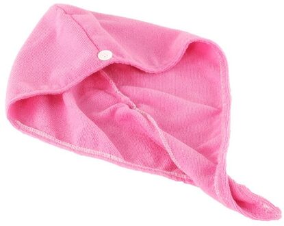 Jones Salethicken Coral Fluwelen Microfiber Haar Handdoek Wrap Twist Super Absorberende Quick Dry Tulband Cap Bad Douche Hoed Met Knop 8YY103383-R