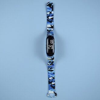 Jonge Liefhebbers Heren Horloges Waterdichte Sport Siliconen Band Horloge Vrouwen Klok Elektronica Led Stappenteller Armband Blauw