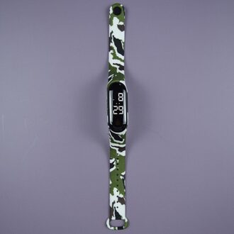 Jonge Liefhebbers Heren Horloges Waterdichte Sport Siliconen Band Horloge Vrouwen Klok Elektronica Led Stappenteller Armband groen