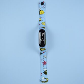 Jonge Liefhebbers Heren Horloges Waterdichte Sport Siliconen Band Horloge Vrouwen Klok Elektronica Led Stappenteller Armband lucht blauw