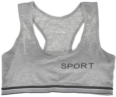 Jonge Meisjes Katoen Bras Jump Up Running Sportbeha Tops Volledige Cup Naadloze Training Puberteit Yoga Bras Sport Fitness gym Beha Grijs