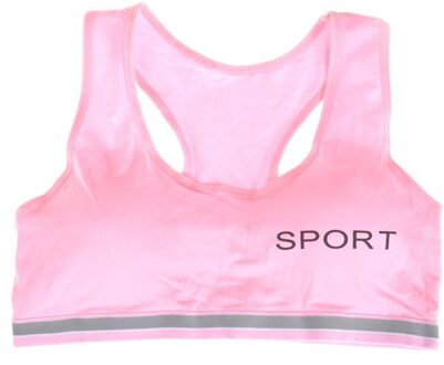 Jonge Meisjes Katoen Bras Jump Up Running Sportbeha Tops Volledige Cup Naadloze Training Puberteit Yoga Bras Sport Fitness gym Beha Roze