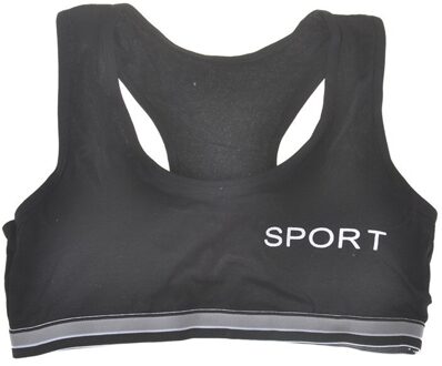 Jonge Meisjes Katoen Bras Jump Up Running Sportbeha Tops Volledige Cup Naadloze Training Puberteit Yoga Bras Sport Fitness gym Beha zwart