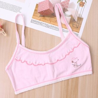 Jonge Meisjes Studenten Beha Effen Katoen Kinderen Kant Ondergoed Kids Vest Bras Tiener Ondergoed Roze