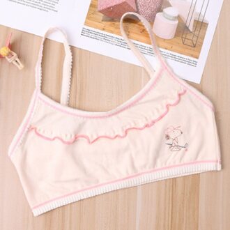 Jonge Meisjes Studenten Beha Effen Katoen Kinderen Kant Ondergoed Kids Vest Bras Tiener Ondergoed Shrimp kleur