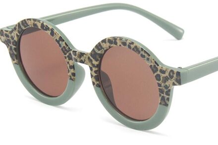 Jongen Meisje Leuke Cartoon Beer Vorm Ronde Zonnebril Kinderen Vintage Zonnebril Uv-bescherming Classic Kids Eyewear 1