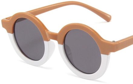 Jongen Meisje Leuke Cartoon Beer Vorm Ronde Zonnebril Kinderen Vintage Zonnebril Uv-bescherming Classic Kids Eyewear 6