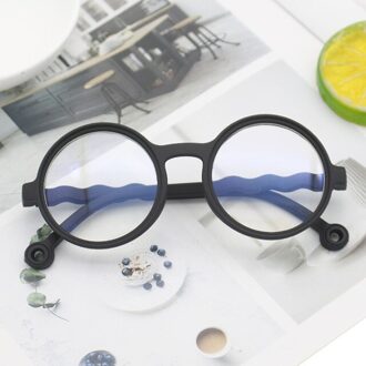 Jongen Meisje Leuke Cartoon Beer Vorm Ronde Zonnebril Kinderen Vintage Zonnebril Uv-bescherming Classic Kids Eyewear zwart transparant