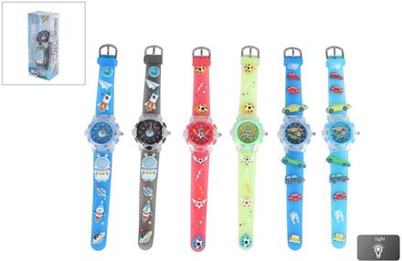Jongens analoog horloge met licht verschillende
