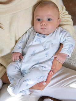 Jongens baby boxpakje pure blue blue toile de jouy Blauw - 50