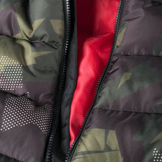 Jongens baldey camo gewatteerde jas - maat 146 Zwart