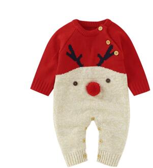 Jongens En Meisje Gebreide Cartoon Fawn Baby Romper Kerst Baby Kleding Peuter Meisje Trui Warme Dikke Baby Trui Overhemd Trui 01 / 90cm