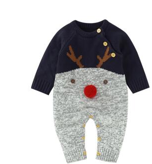 Jongens En Meisje Gebreide Cartoon Fawn Baby Romper Kerst Baby Kleding Peuter Meisje Trui Warme Dikke Baby Trui Overhemd Trui 02 / 80cm