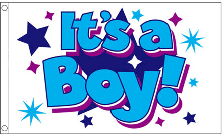 Jongens geboorte vlag 90 x 150 cm Multi