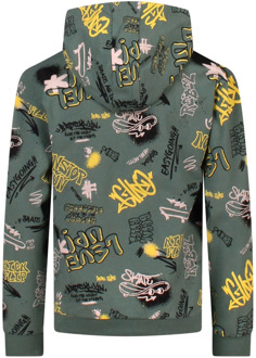 jongens hoodie Donker groen - 104-110