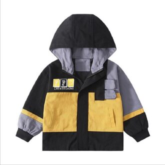 Jongens Jas Voor De Lente Herfst Katoenen Koreaanse Casual Letters Hooded Geul Jas Kinderkleding Jas Voor Jongens 4-11Y 8T