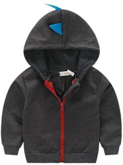 Jongens Kleding Herfst Winter Jas Cartoon Kinderen Baby Boy Lange Mouwen Winddicht Hoodie Jas Kids Warm Bovenkleding Aankomst donker grijs / 12m