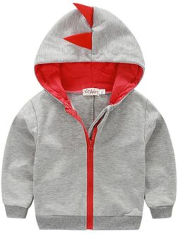 Jongens Kleding Herfst Winter Jas Cartoon Kinderen Baby Boy Lange Mouwen Winddicht Hoodie Jas Kids Warm Bovenkleding Aankomst Grijs / 12m