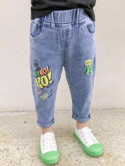 Jongens Kleding Slanke Rechte Jeans Klassieke Bodems Kinderen Denim Kleding Lange Broek Kids Baby Boy Casual Broek Szie: 90-130 3T--height 100cm