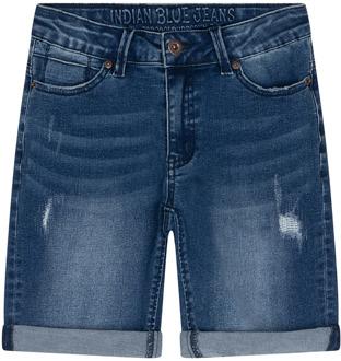 Jongens korte jeans andy damaged medium blue Denim - 152