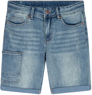 Jongens korte jeans worker light blue denim Blauw - 128