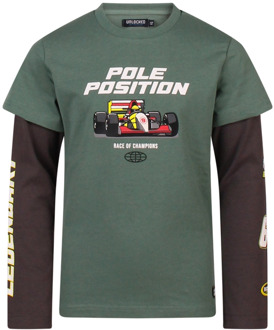 jongens longsleeve Donker groen - 104-110