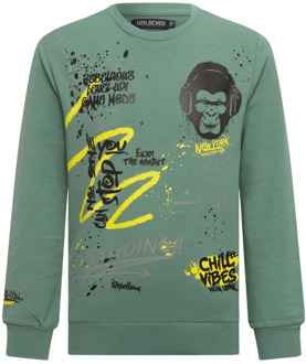 jongens longsleeve Donker groen - 104-110