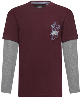 jongens longsleeve Donker rood - 164-170