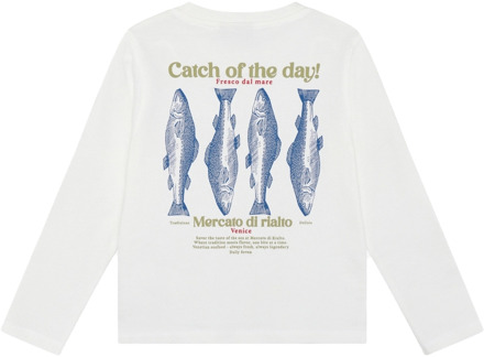 jongens longsleeve Wit - 134