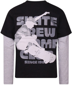 jongens longsleeve Zwart - 128-134