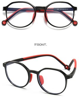 Jongens Meisjes Kids Anti Blue Ray Computer Bril TR90 Flexibele Frame Comfortabele Duurzaam Kinderen Video Gaming Brillen zwart rood