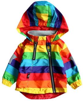 Jongens Meisjes Regenboog Jas Hooded Zon Water Proof kinderen Jacket Voor Lente Herfst Kids Kleding Kleding Uitloper 18M
