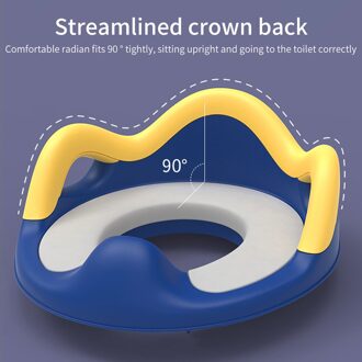Jongens Meisjes Thuis Met Handvat Peuters Rugleuning Kinderen Installeren Multifunctionele Kussen Zindelijkheidstraining Seat Voor Wc Kindje blauw PVC