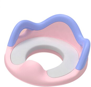 Jongens Meisjes Thuis Met Handvat Peuters Rugleuning Kinderen Installeren Multifunctionele Kussen Zindelijkheidstraining Seat Voor Wc Kindje roze PU