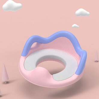 Jongens Meisjes Thuis Met Handvat Peuters Rugleuning Kinderen Installeren Multifunctionele Kussen Zindelijkheidstraining Seat Voor Wc Kindje roze PVC