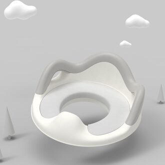 Jongens Meisjes Thuis Met Handvat Peuters Rugleuning Kinderen Installeren Multifunctionele Kussen Zindelijkheidstraining Seat Voor Wc Kindje wit PVC