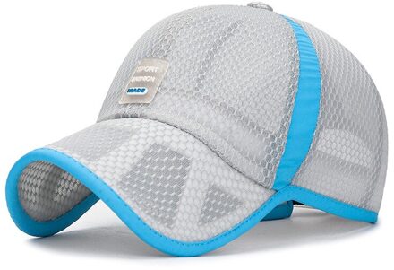 Jongens Meisjes Verstelbare Baseball Caps Ademend Mesh Sport Zomer Hoed Kinderen Caps Kinderen Streetwear Uv Bescherming Panama licht grijs