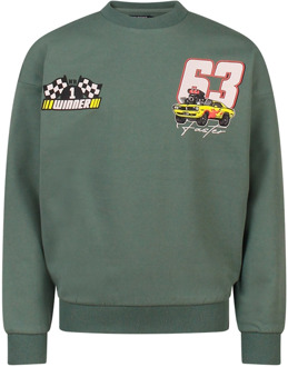 jongens sweater Donker groen - 116-122