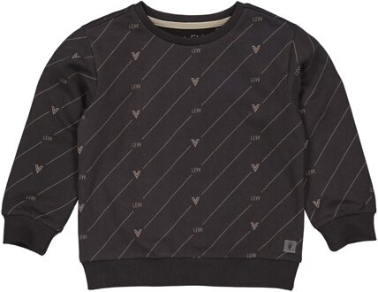 Jongens sweater - Gerben - AOP Levv raaf grijs - Maat 116