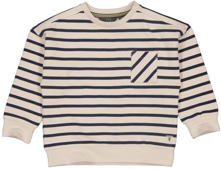 Jongens sweater - Merijn - AOP blauw gestreept - Maat 122