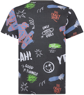 jongens t-shirt Antracite - 140-146