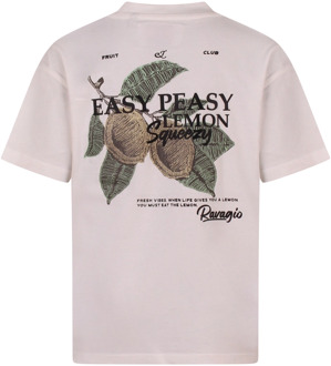 jongens t-shirt Creme - 128-134