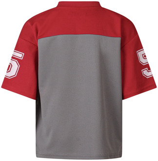 jongens t-shirt Donker rood - 104-110