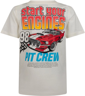 jongens t-shirt Ecru - 104-110