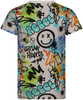 jongens t-shirt Ecru - 116-122