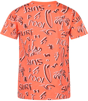 jongens t-shirt Fel oranje - 104-110