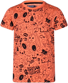 jongens t-shirt Fel oranje - 116-122