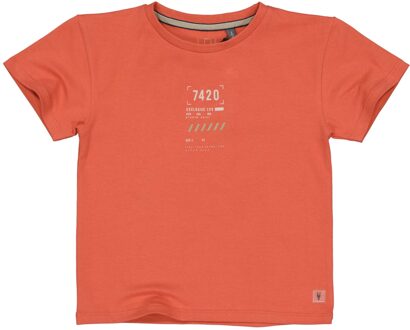 Jongens t-shirt - Mace - Oranje rood - Maat 140